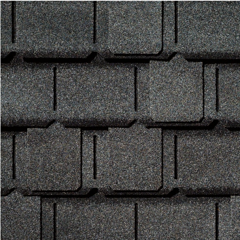 Close-up of Camelot II roofing shingles made in America by GAF