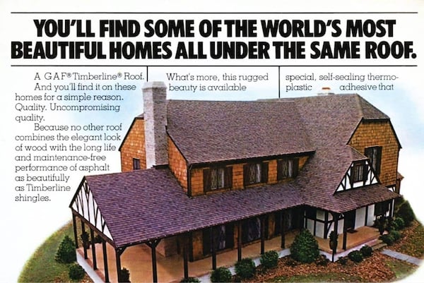 Tiberline shingle advertisement from the 1960s