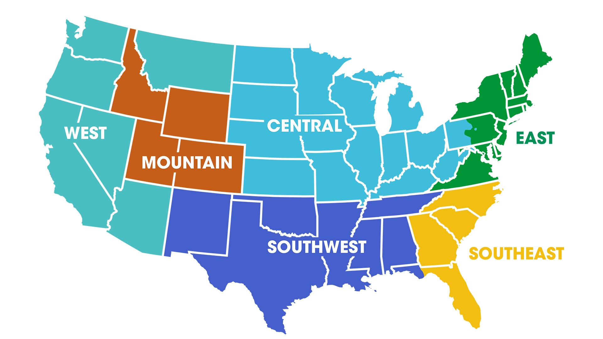 Regional map for GAF Building and Roofing Science