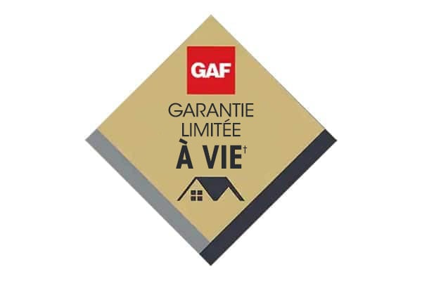 GAF’s Lifetime limited warranty badge for qualified products.