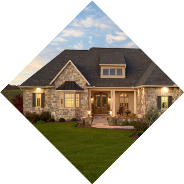 Lighted home with a GAF roof